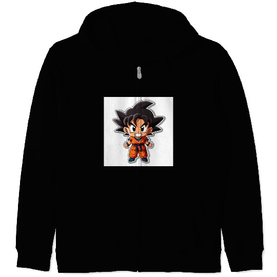 Goku Sticker Happy Bold Colors art toy style Zip Hoodies
