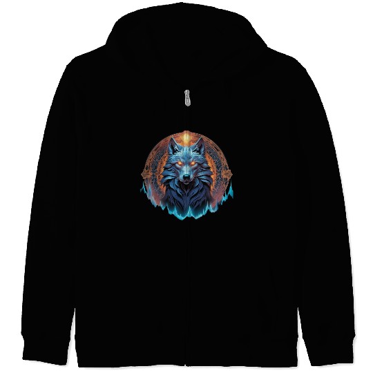 Alpha Galactic Mystical Wolf Zip Hoodies