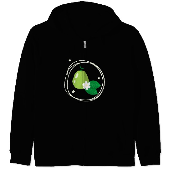 Guava With Flower And Leaves Zip Hoodies