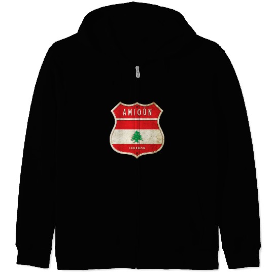 Amioun Lebanon coat of arms flags design Zip Hoodies