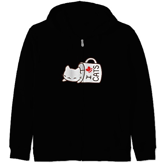 cat lover Zip Hoodies