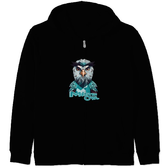 Mister owl origami Zip Hoodies