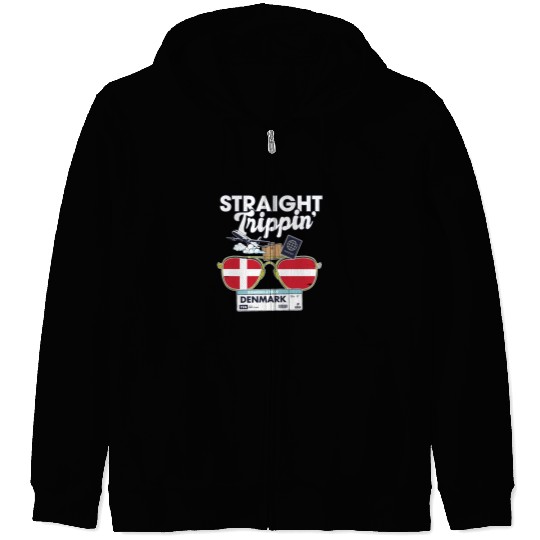 Straight Trippin' Dane Vacation Tour Travel Trip Zip Hoodies