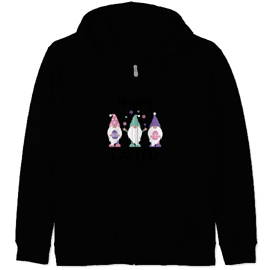 Happy Easter 2020 Gnome Egg Hunt Swea Zip Hoodies