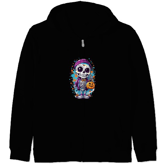 Halloween fantasy skeleton Zip Hoodies