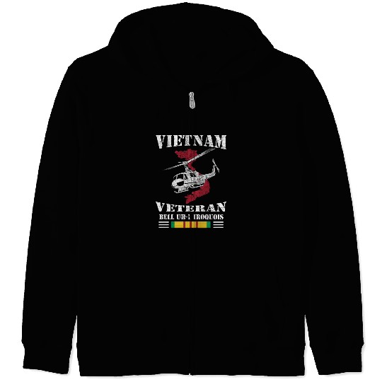 UH1 Vietnam Veteran Zip Hoodies