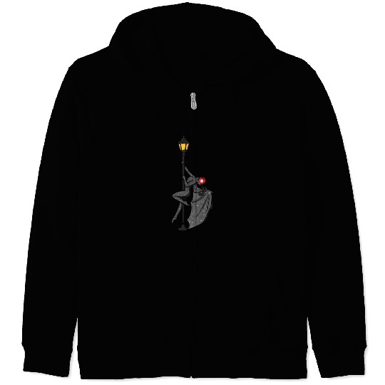 Mothman Pole Dancing On A Street Lamp Funny Zip Hoodies