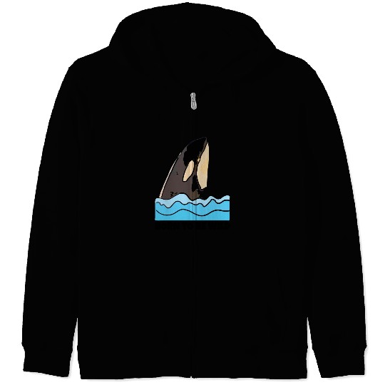 Born to Be Wild: Playful Orca Design Zip Hoodies