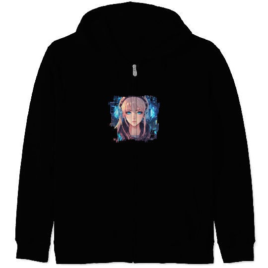 Aria Vox // Cyberpunk Girl Zip Hoodies