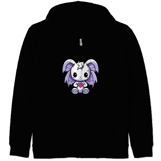 "Kawaii Love Dragon" by ART1SAN Zip Hoodies