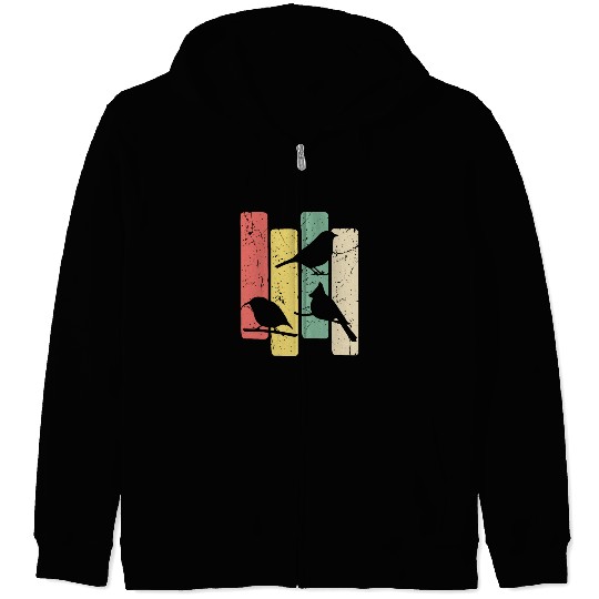 Birds Art Budgie Heron Sparrow Robin Hummingbird Zip Hoodies