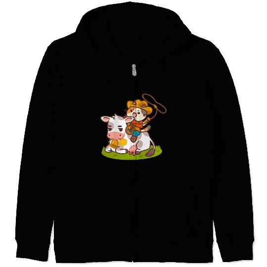 Meow Dy Yeehaw Cowboy Cat Zip Hoodies