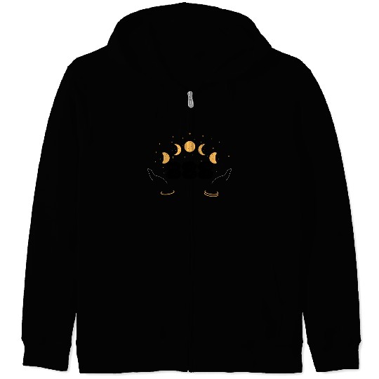 Angel Numbers 888 Moon Cycle Hands Zip Hoodies