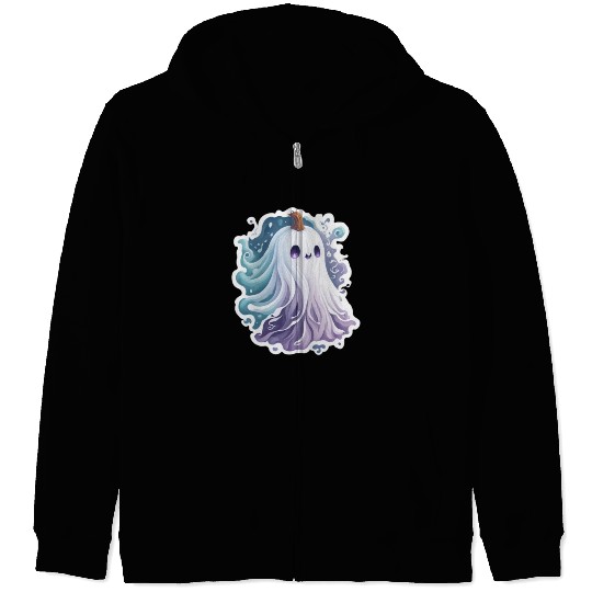 Halloween Ghost Cute Halloween sticker Zip Hoodies