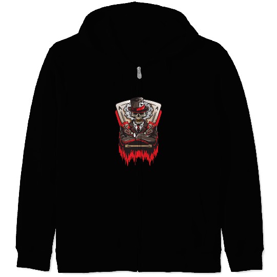 Spades Ace Death Poker Texas Hold'em Zip Hoodies