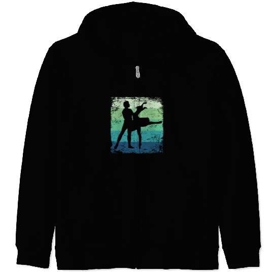 Ballet Dance Couple Vintage Ballerina Zip Hoodies
