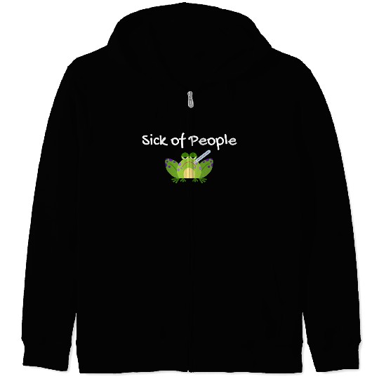 Sick Of People Frog Zip Hoodies