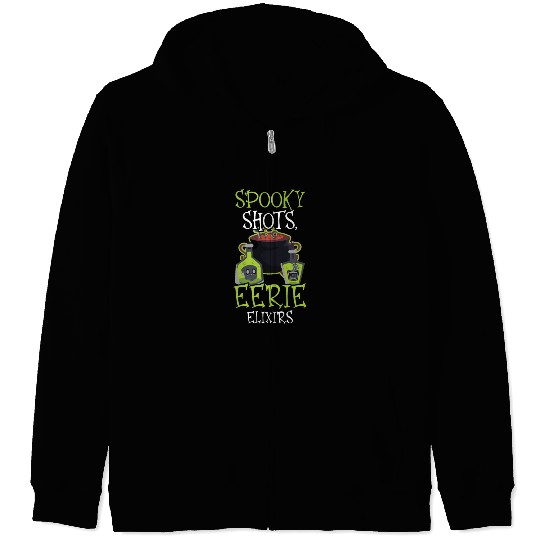 Spooky Shots Eerie Elixirs Bartender Halloween Zip Hoodies