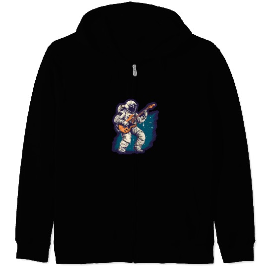 Astronaut With Guitar Space Guitarist Zip Hoodies