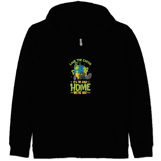 Climate Change Environmental Earth Day Planet Zip Hoodies