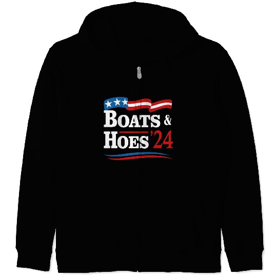 Boats & Hoes 24 Vintage Retro Meme Step Brother Zip Hoodies