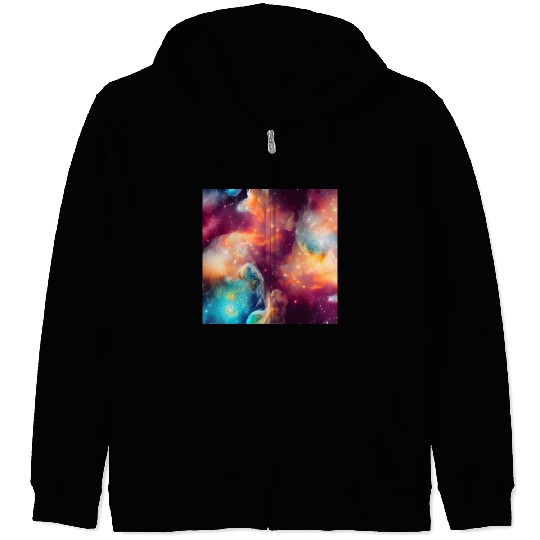 Galaxy nebula abstract design Zip Hoodies