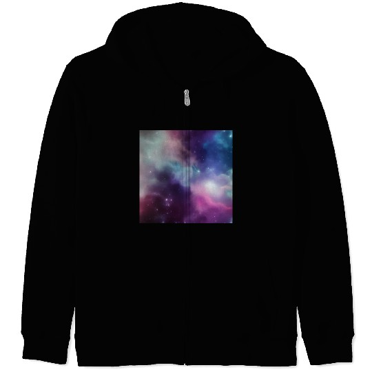 Galaxy nebula abstract design Zip Hoodies