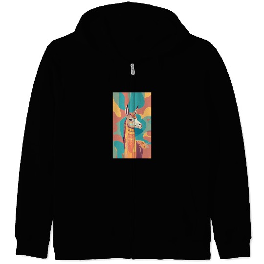 Alpaca art Zip Hoodies