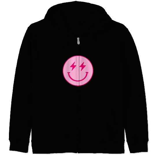 light pink face lightning bolt eyes Zip Hoodies