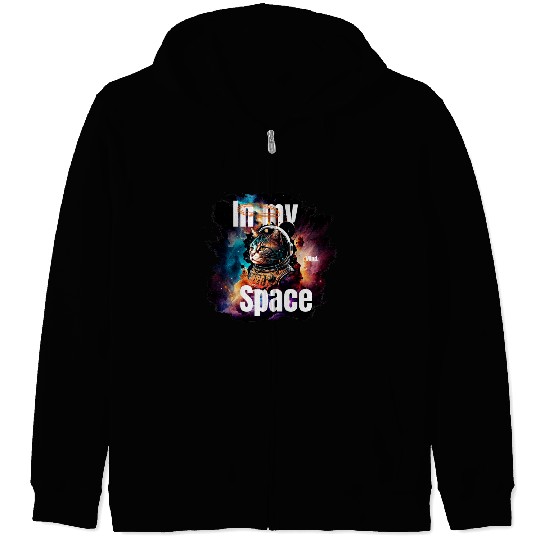 In my Mind Space Cat Astronaut Animal Pets Lover Zip Hoodies
