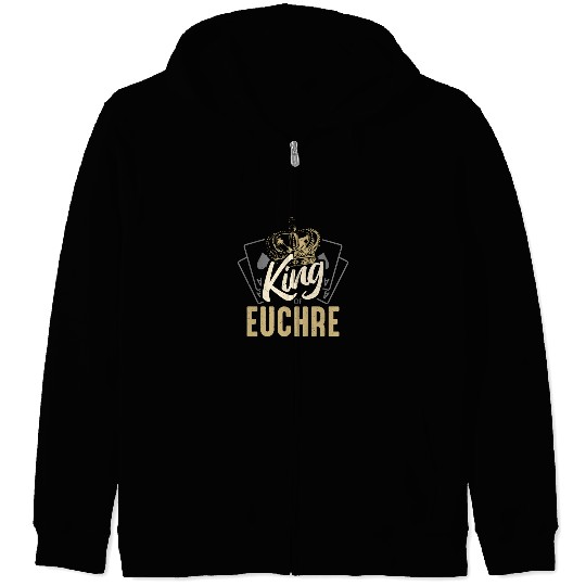 Euchre King Of Euchre Board Game Playing Cards Zip Hoodies