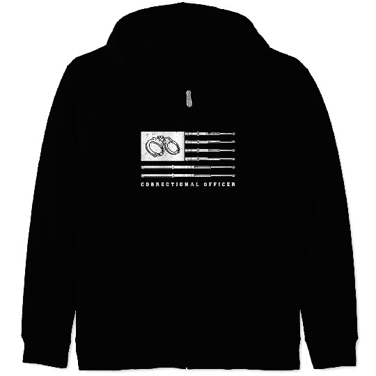 USA Flag correctional officer Zip Hoodies