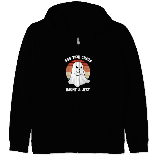 Ghost Hunter Funny Ghost Angry Ghost Halloween Zip Hoodies