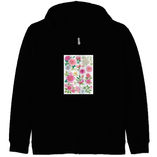 Lavender and Lilac Spring Flowers Zip Hoodies