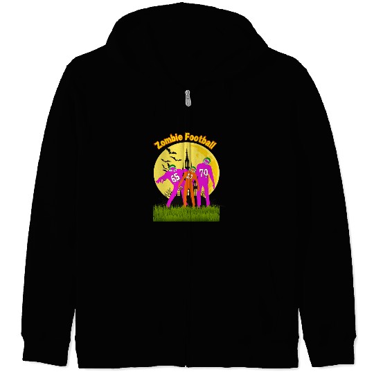 Halloween Zombie Football Zip Hoodies