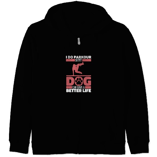 Parkour Free Running Dog Zip Hoodies