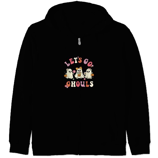 Let's Go Ghouls Halloween Ghost Zip Hoodies