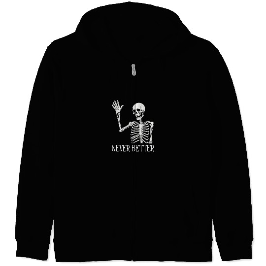 Funny Halloween Skull Zip Hoodies | Sarcastic Dead Inside