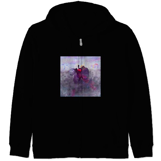 Mothman and Bessie the Lake Erie Monster's Vacay Zip Hoodies