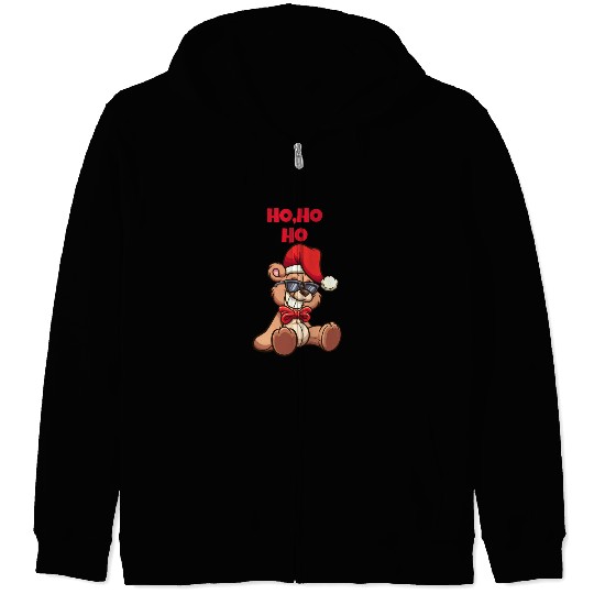 Christmas Teddy Bear Zip Hoodies