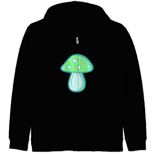 Mushroom CV2 Light Green and Blue Zip Hoodies