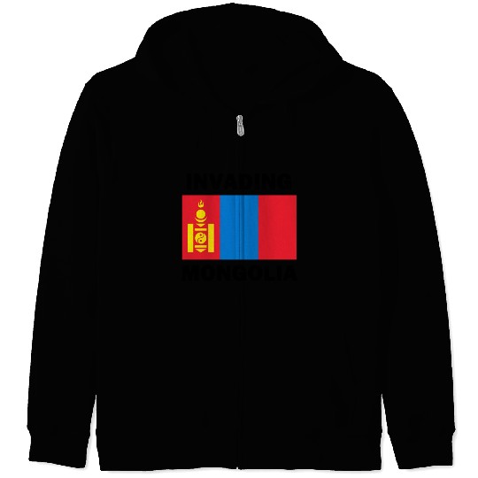 Invading Mongolia Zip Hoodies