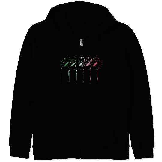 LGBT Abrosexual Fist LGBTQ Gift Abrosexual Zip Hoodies