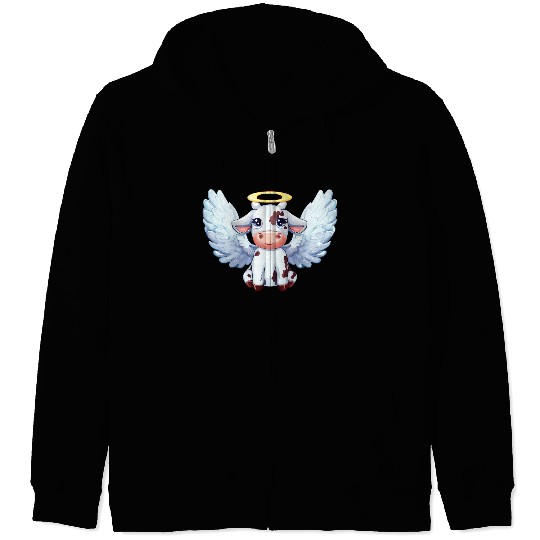cow angel wings farm halo Zip Hoodies