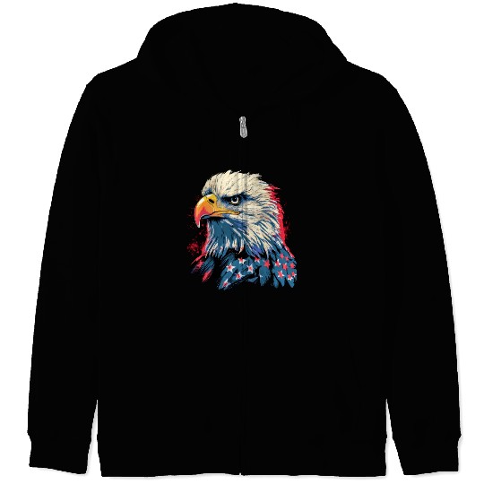 Patriotic American Eagle 1980s Zip Hoodies