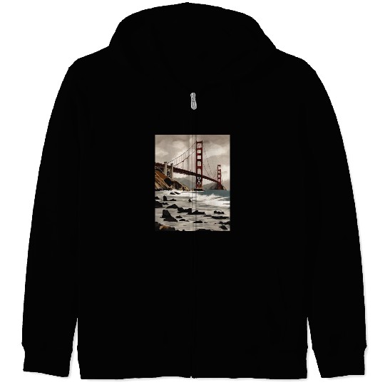 Golden Gate Bridge California Zip Hoodies, Golden Gate