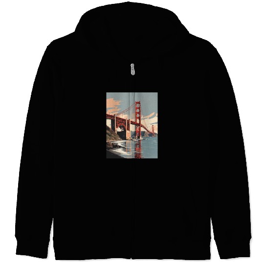 Golden Gate Bridge California Zip Hoodies, Golden Gate