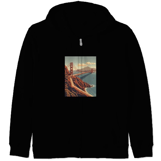 Golden Gate Bridge California Zip Hoodies, Golden Gate