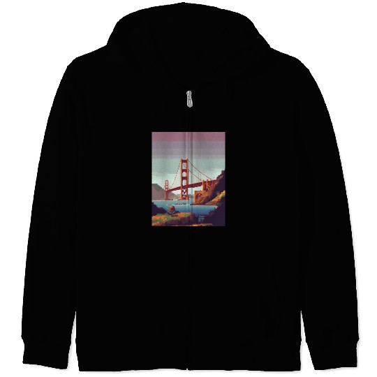 Golden Gate Bridge California Zip Hoodies, Golden Gate