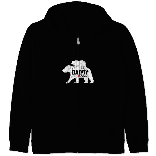 Daddy Bear Fathers Day Cute Baby Cub Papa Dad Zip Hoodies